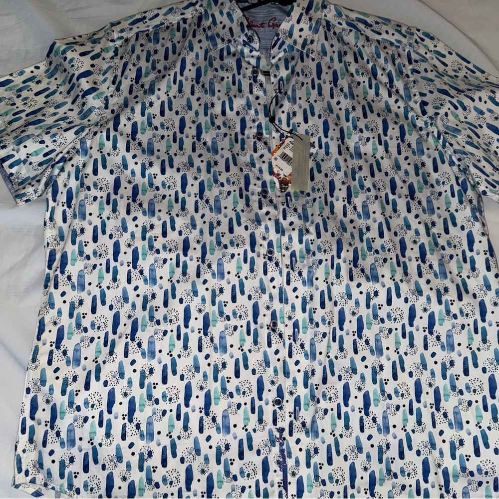 Robert Graham Blue and Green Patterned Shirt